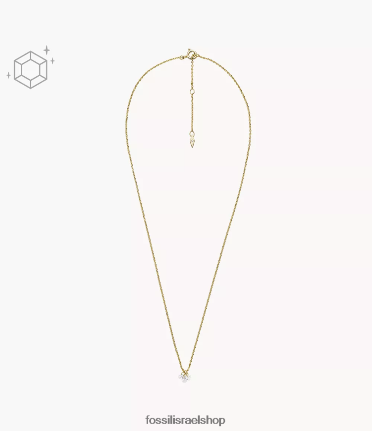 Fossil נשים שרשרת אשכולות פליז בציפוי 14k בהיר של sadie shine L8J0B61260 תכשיט זהב
