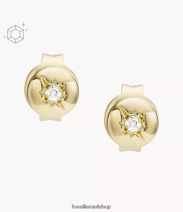 Fossil נשים עגיל צמוד יהלומים בציפוי 18 קראט שקוף במעבדה L8J0B61253 תכשיט כסף