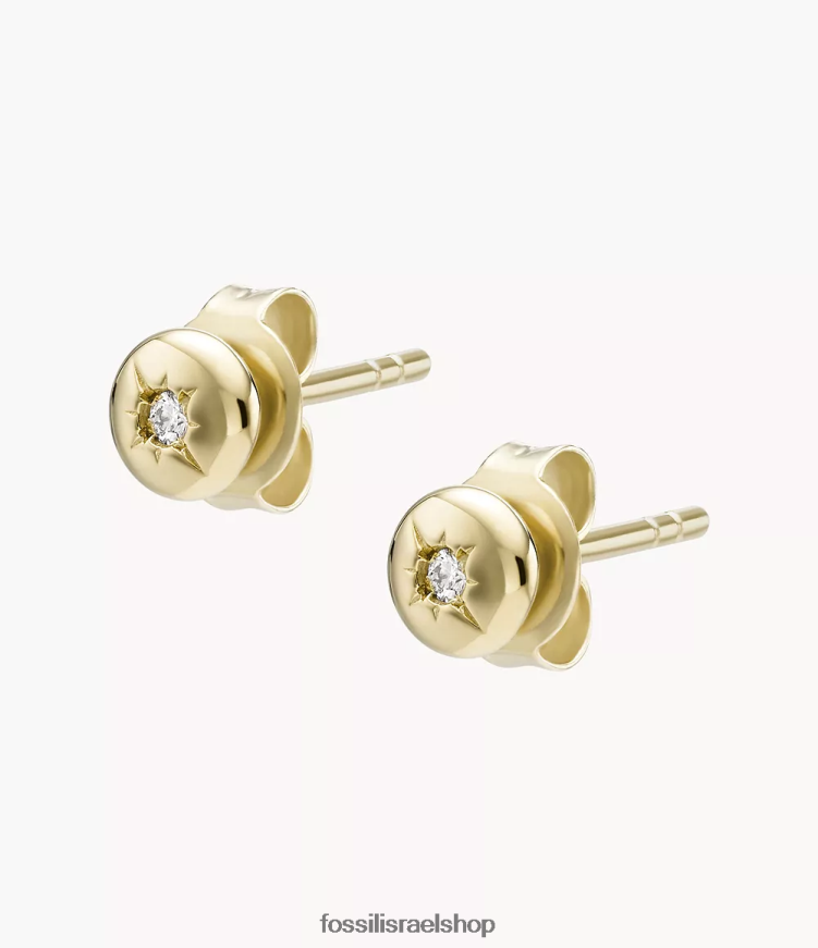 Fossil נשים עגיל צמוד יהלומים בציפוי 18 קראט שקוף במעבדה L8J0B61253 תכשיט כסף