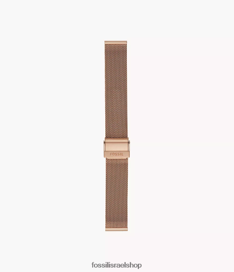 Fossil נשים צמיד רשת פלדה 18 מ"מ L8J0B6141 אבזר גוון ורד-זהב
