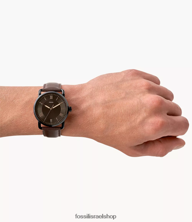 Fossil גברים שעון עור תלת ידיים של קופלנד 42 מ