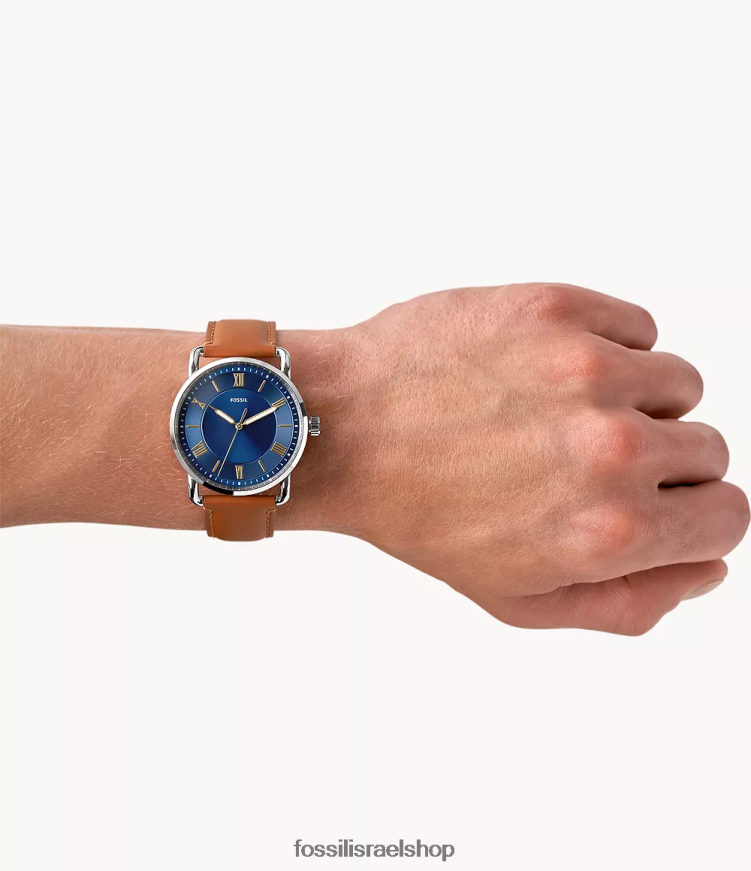 Fossil גברים שעון עור תלת ידיים של קופלנד 42 מ
