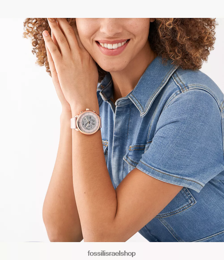 Fossil נשים שעון חכם היברידי מהדורת 6 מהדורת בריאות מסיליקון L8J0B611 שעון לְהַסמִיק
