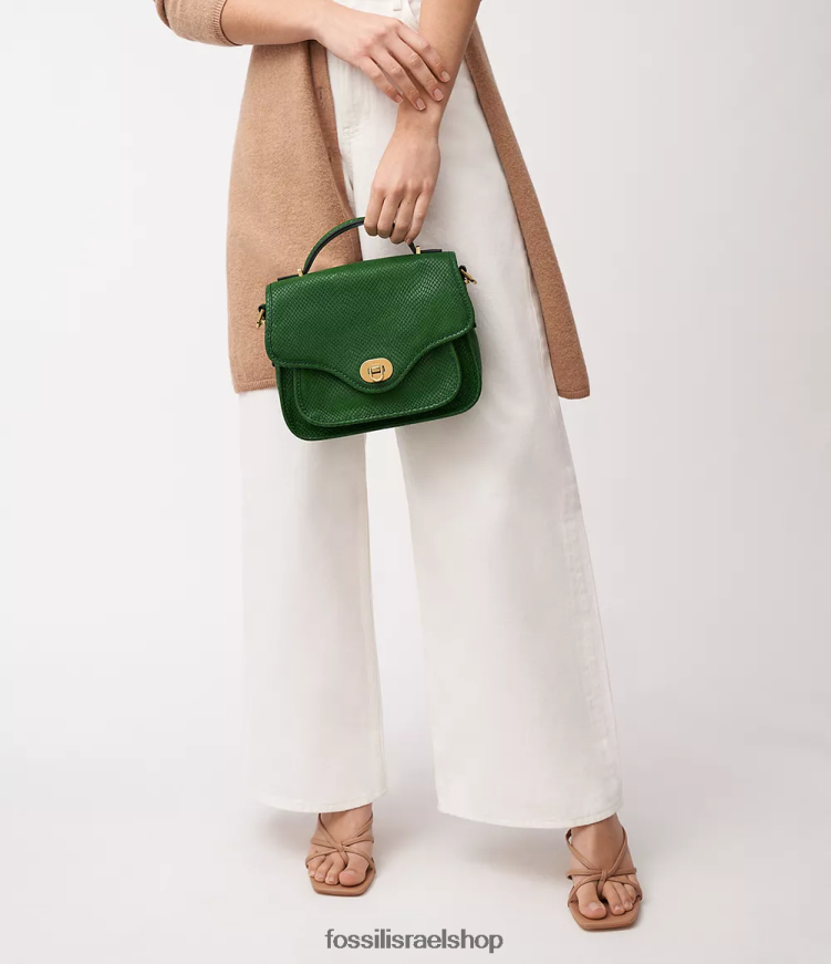 Fossil נשים ידית עליונה מורשת Crossbody L8J0B6347 תיק ירוק