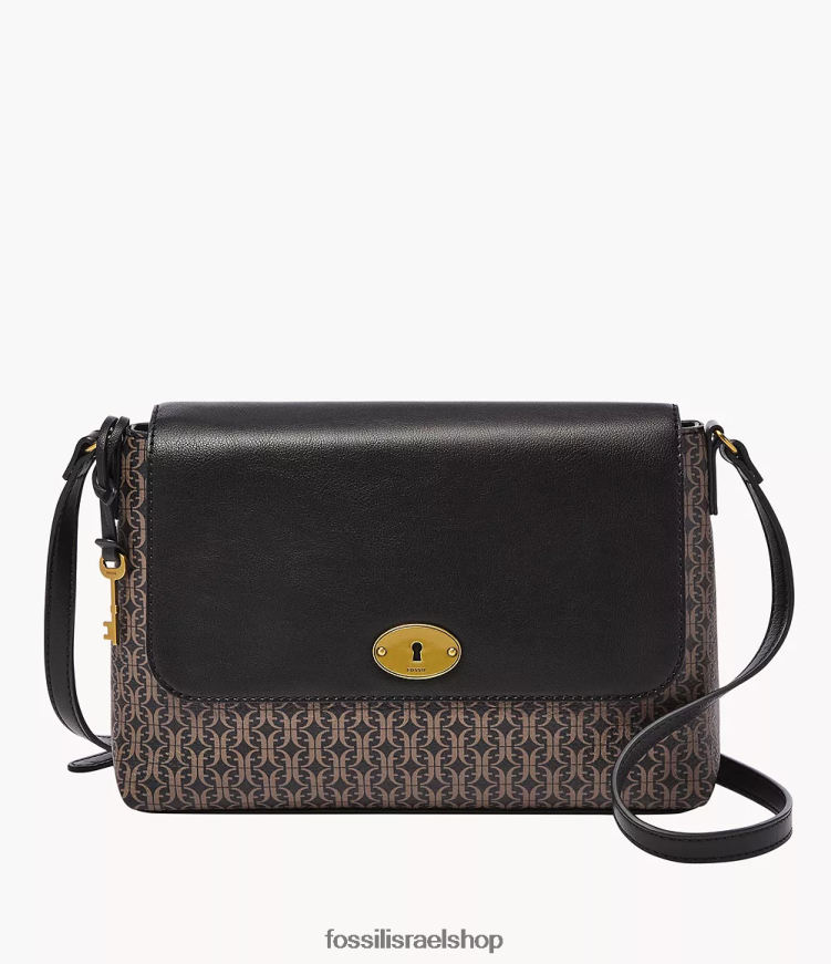 Fossil נשים גבריאלה מדש בינוני Crossbody L8J0B6624 תיק שָׁחוֹר