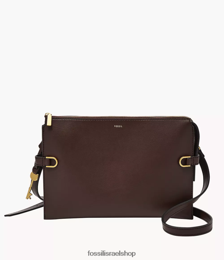 Fossil נשים Crossbody מעור קקטוס של kier L8J0B6538 תיק חום כהה