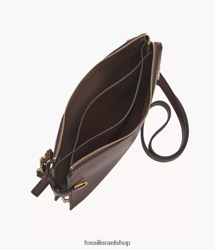 Fossil נשים Crossbody מעור קקטוס של kier L8J0B6538 תיק חום כהה