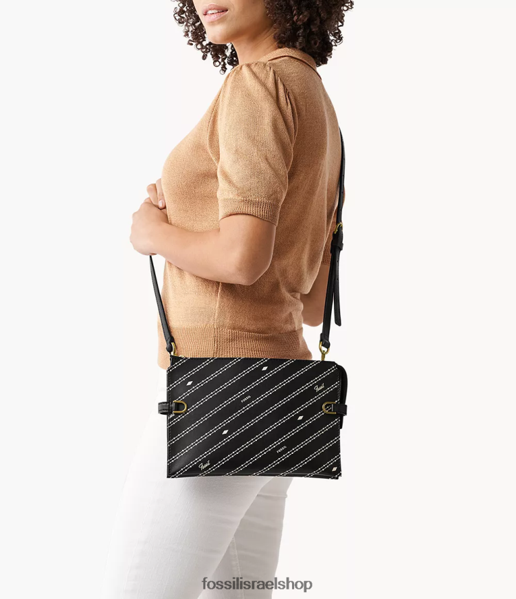 Fossil נשים Crossbody מעור קקטוס של kier L8J0B6644 תיק שחור/עצם