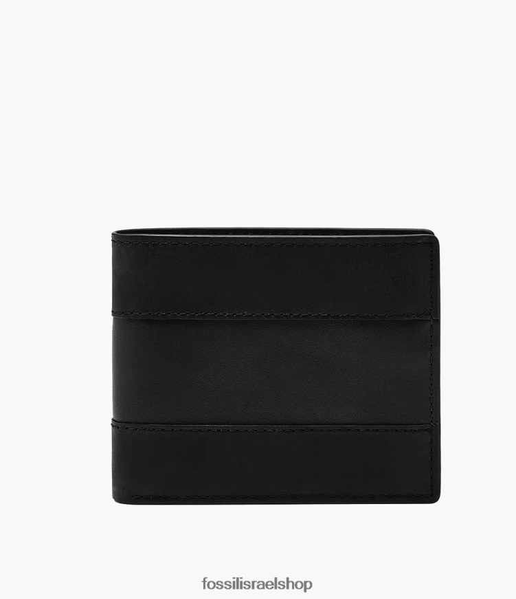 Fossil גברים Everett Bifold עם מזהה Flip L8J0B61670 ארנק שָׁחוֹר