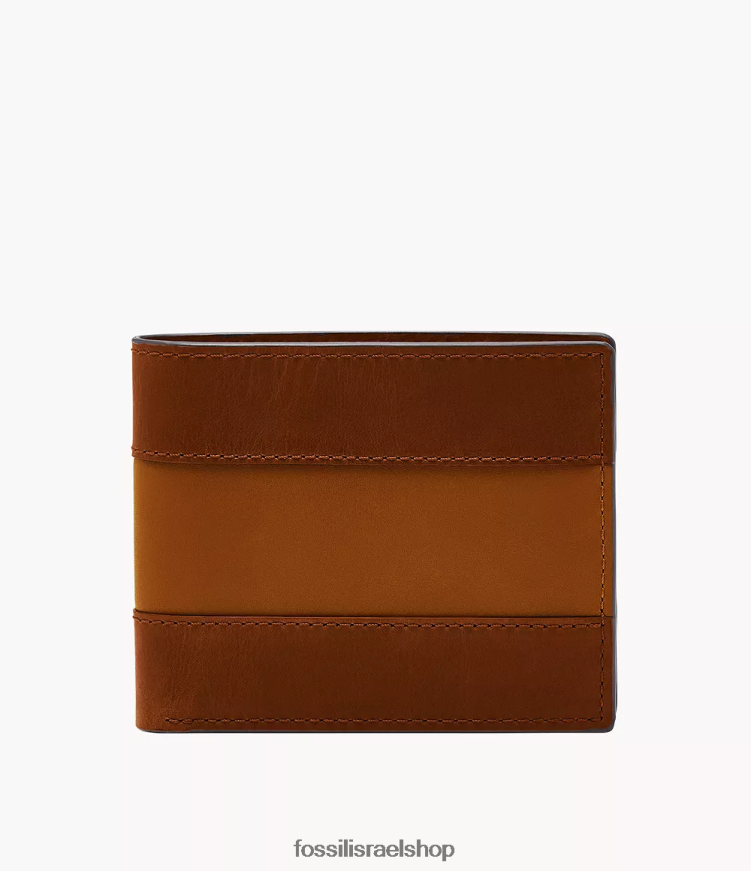 Fossil גברים Everett Bifold עם מזהה Flip L8J0B61678 ארנק חום