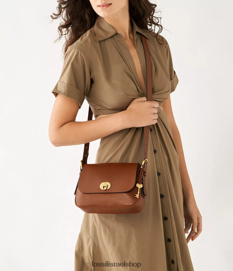 Fossil נשים Harper דש קטן crossbody L8J0B6481 תיק חום