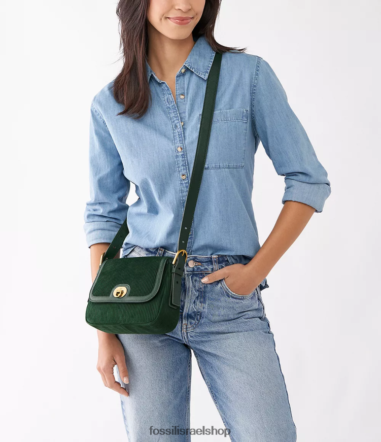 Fossil נשים Harper דש קטן crossbody L8J0B6489 תיק ירוק