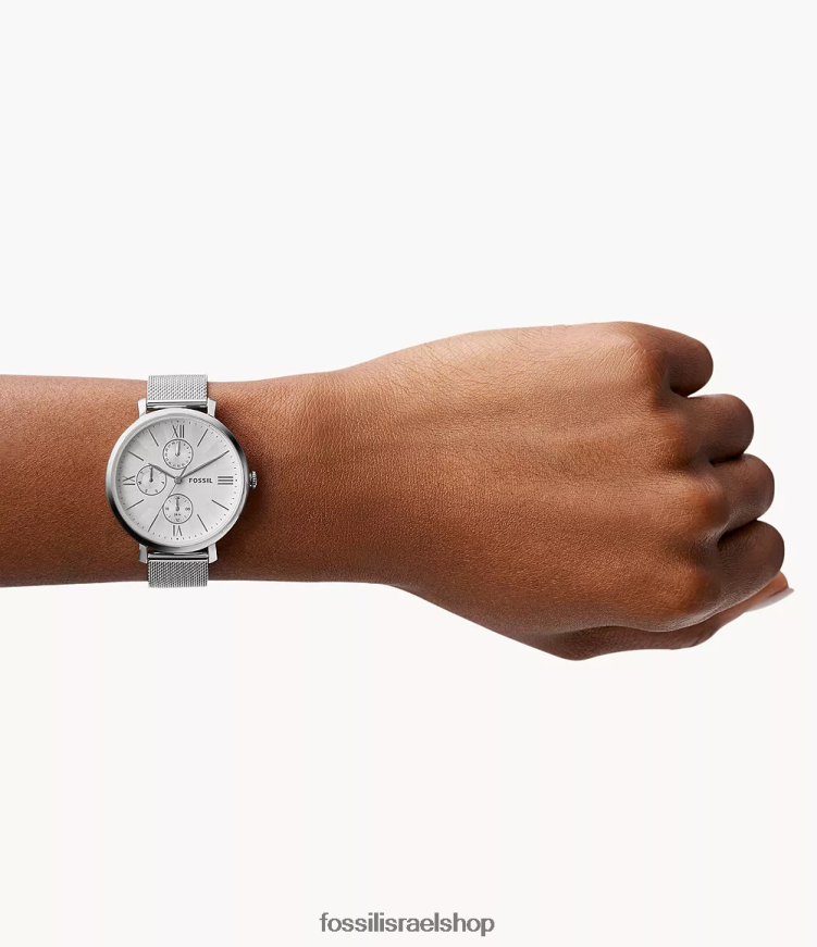 Fossil נשים שעון רשת מנירוסטה רב תכליתי Jacquline L8J0B660 שעון בגוון כסף