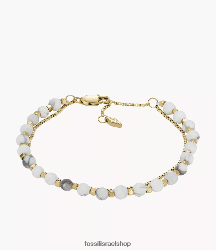 Fossil נשים צמיד חרוזים שרשרת מוערמים כולם L8J0B61004 תכשיט howlite