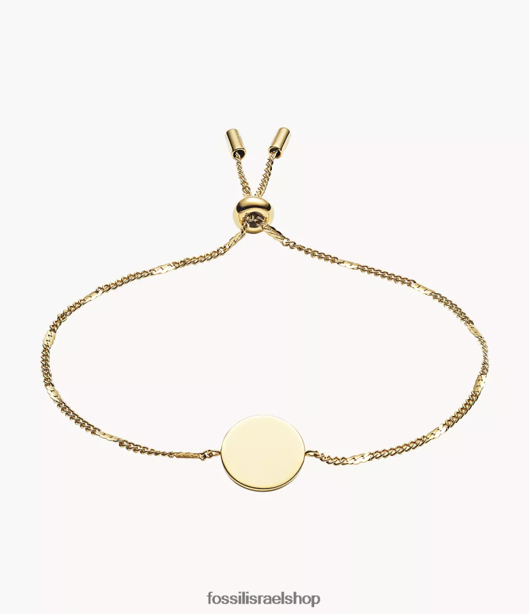 Fossil נשים צמיד נירוסטה ליין דיסק L8J0B61005 תכשיט גוון זהב