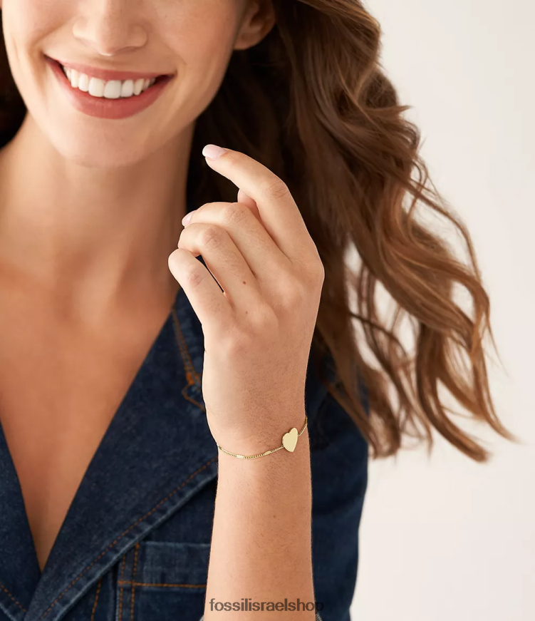 Fossil נשים צמיד שרשרת נירוסטה מצויר L8J0B61006 תכשיט גוון זהב