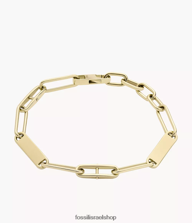 Fossil נשים צמיד שרשרת מנירוסטה חיוני של מורשת L8J0B61014 תכשיט גוון זהב