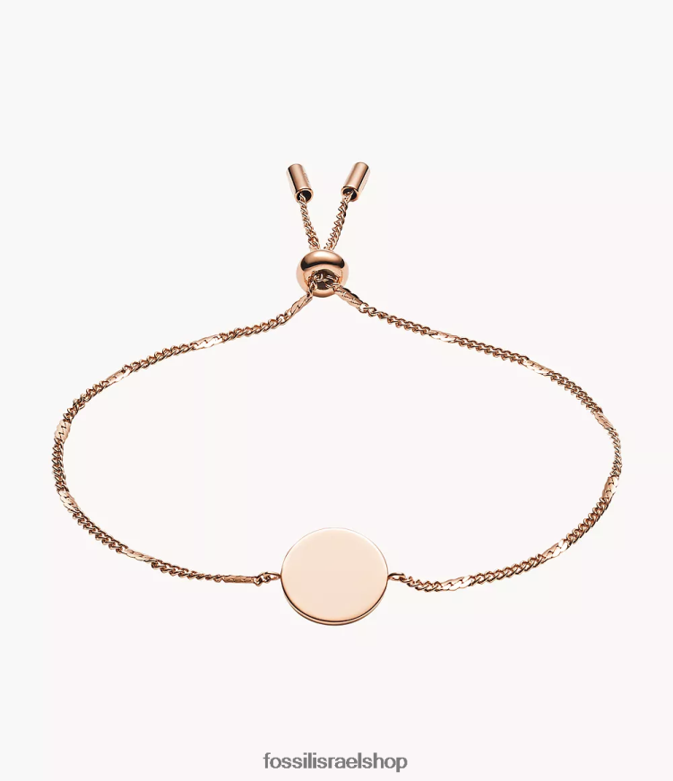 Fossil נשים צמיד דיסק ליין L8J0B61018 תכשיט בגוון זהב ורדרד