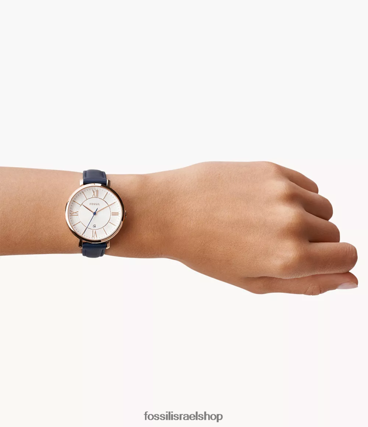 Fossil נשים שעון עור נייבי ז'קלין L8J0B6101 שעון כְּחוֹל