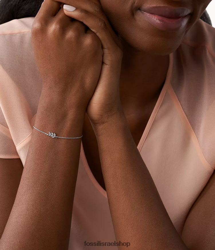 Fossil נשים צמיד סטרלינג ענף זית אליוט L8J0B61022 תכשיט כסף