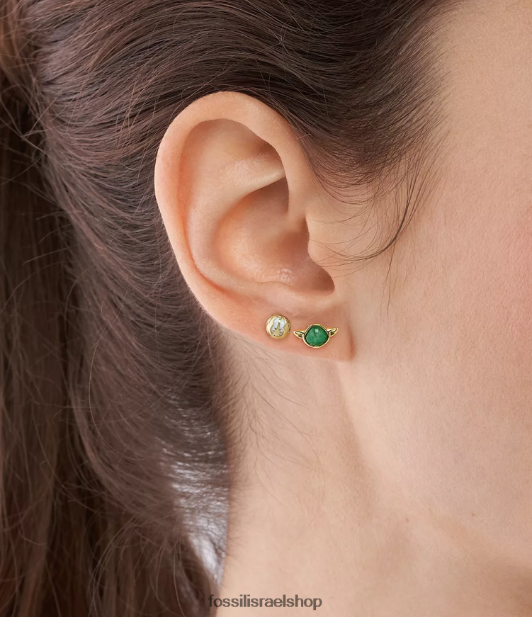 Fossil נשים סט עגילים צמודים של מלחמת הכוכבים L8J0B61031 תכשיט זהב