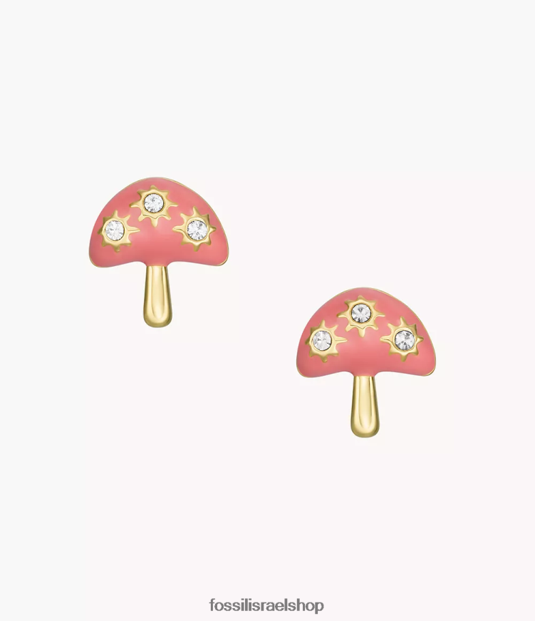 Fossil נשים עגילי פטריות צמודות צבעוניות L8J0B61042 תכשיט וָרוֹד