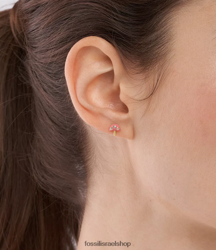 Fossil נשים עגילי פטריות צמודות צבעוניות L8J0B61042 תכשיט וָרוֹד