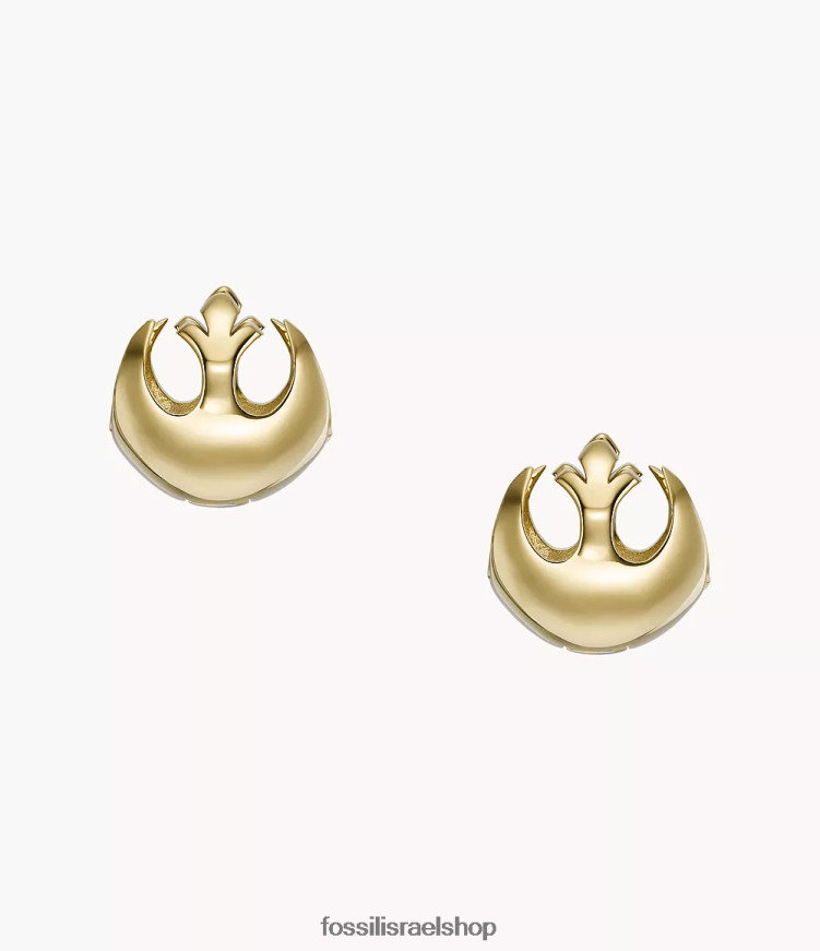 Fossil נשים עגילי חישוק מפלדת אל חלד עמידות מלחמת הכוכבים L8J0B61048 תכשיט גוון זהב