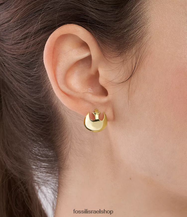 Fossil נשים עגילי חישוק מפלדת אל חלד עמידות מלחמת הכוכבים L8J0B61048 תכשיט גוון זהב