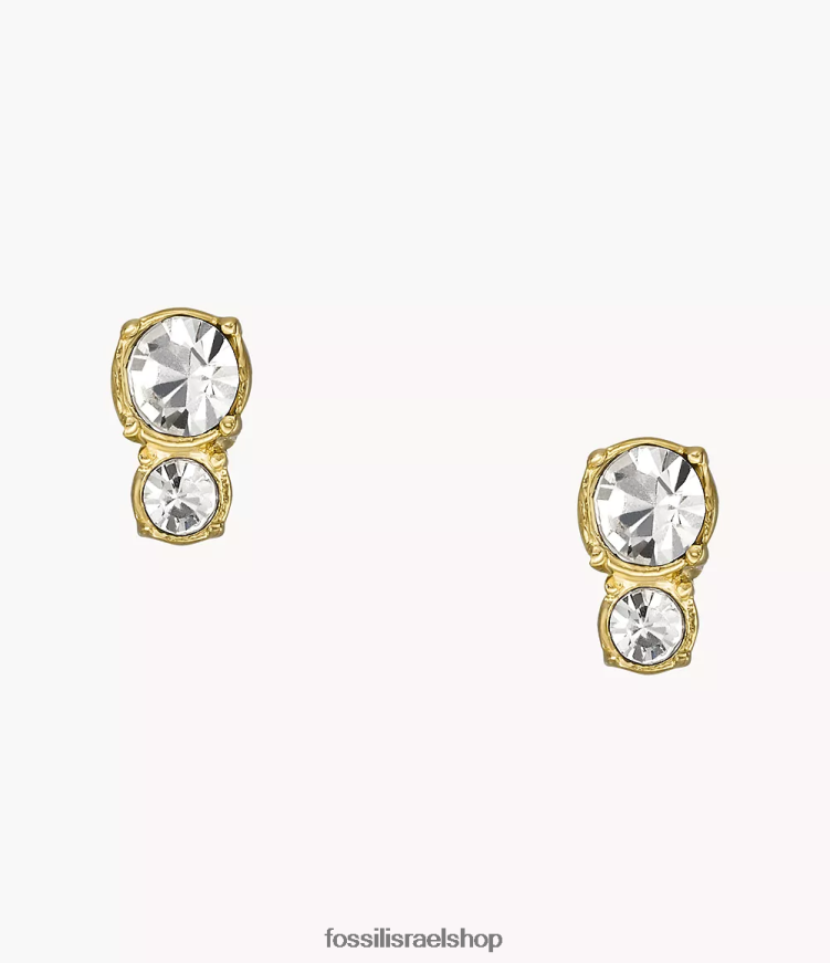 Fossil נשים כולם מוערמים עגילי נירוסטה צמודים L8J0B61064 תכשיט גוון זהב