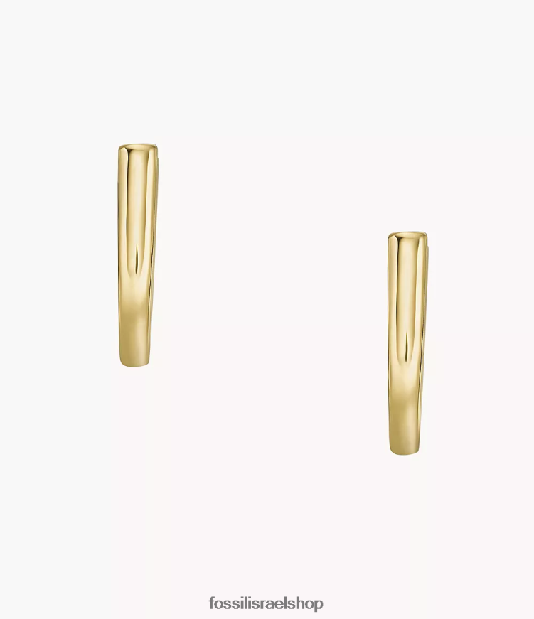 Fossil נשים עגילי חישוק מנירוסטה חיוניים L8J0B61067 תכשיט גוון זהב