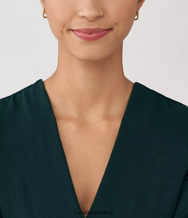 Fossil נשים עגילי חישוק מנירוסטה חיוניים L8J0B61067 תכשיט גוון זהב