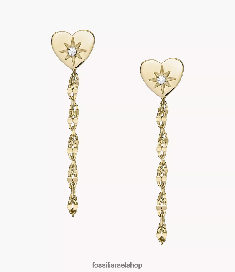 Fossil נשים כולם מוערמים מפלדת אל חלד מלפנים לאחור L8J0B61068 תכשיט גוון זהב