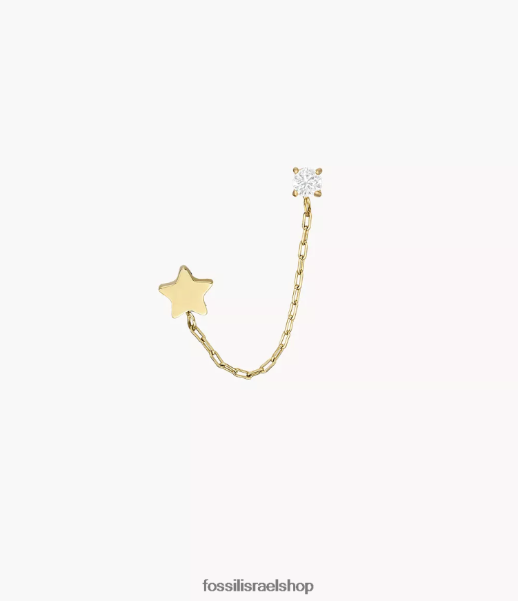 Fossil נשים כל עגיל מטפס יחיד מנירוסטה אל חלד L8J0B61071 תכשיט גוון זהב