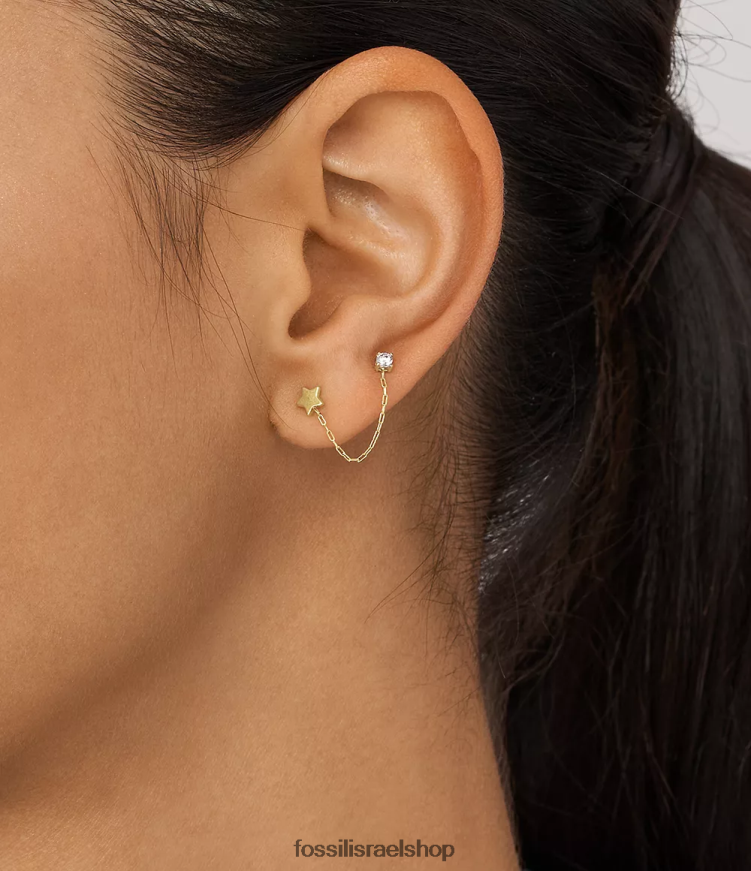 Fossil נשים כל עגיל מטפס יחיד מנירוסטה אל חלד L8J0B61071 תכשיט גוון זהב