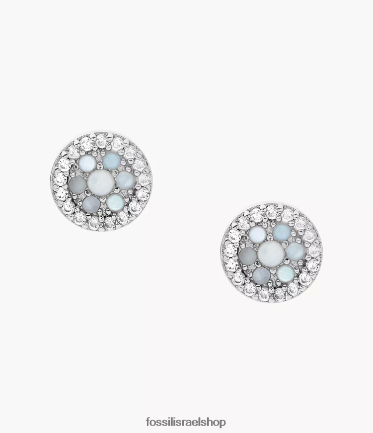 Fossil נשים עגילי אליוט סטרלינג צמודים L8J0B61090 תכשיט אם הפנינה