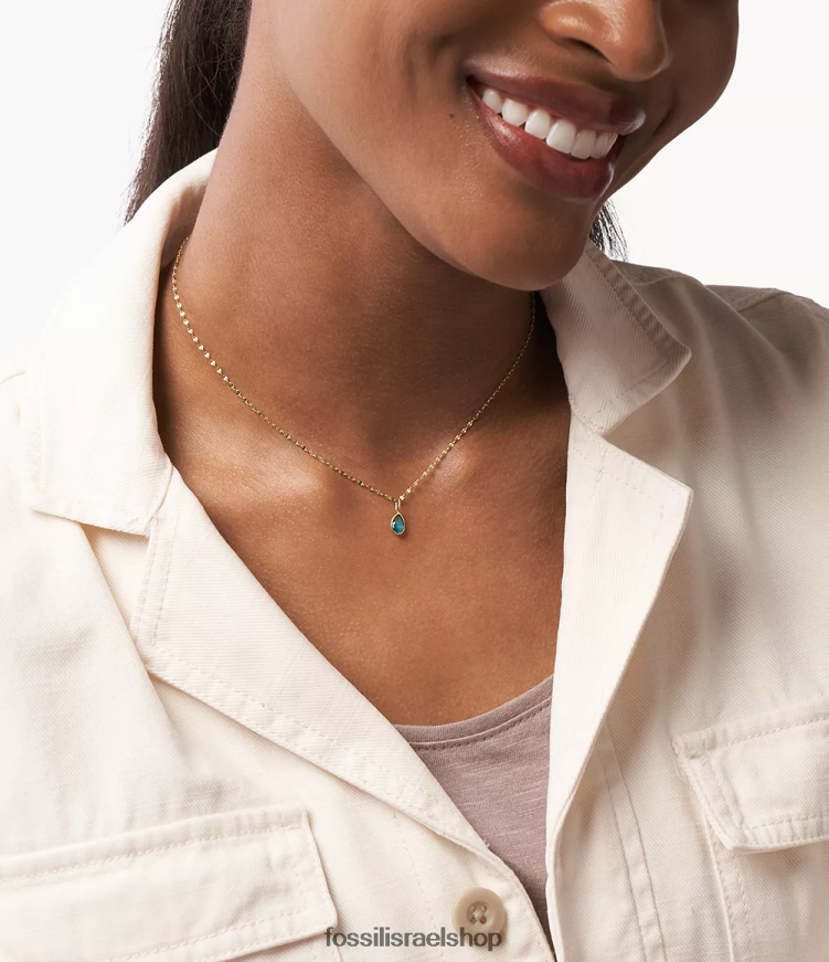 Fossil נשים קורה הו כל כך מקסים קסם אבן לידה של דצמבר L8J0B61163 תכשיט בגוון כחול