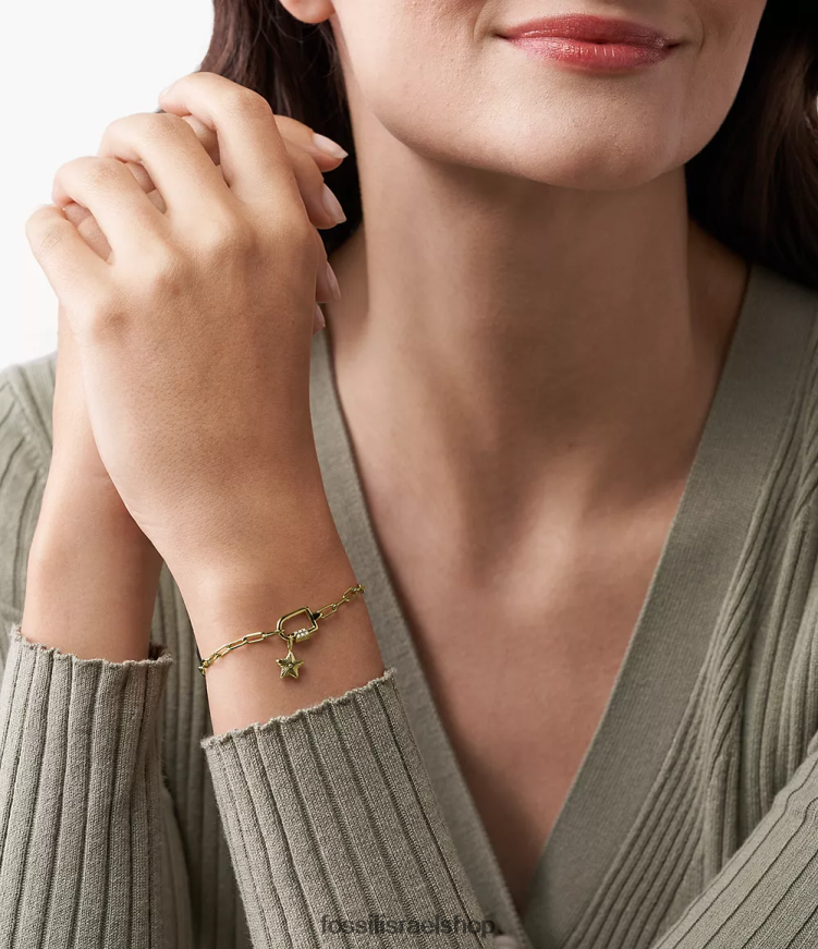 Fossil נשים קורה הו כל כך מקסים קסם נירוסטה L8J0B61170 תכשיט גוון זהב