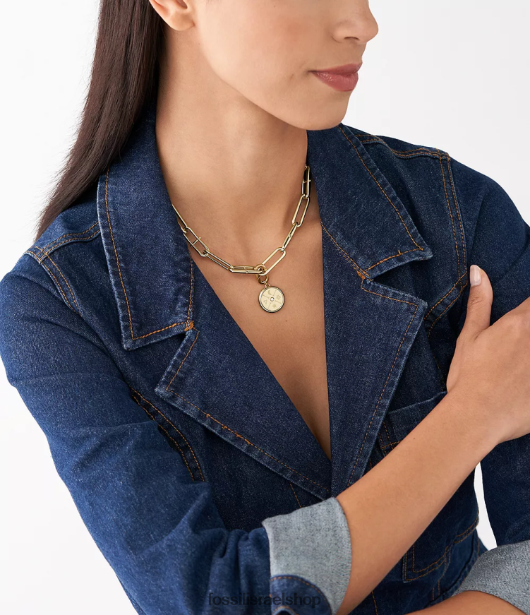 Fossil נשים הו כל כך מקסים קסם נירוסטה L8J0B61176 תכשיט גוון זהב