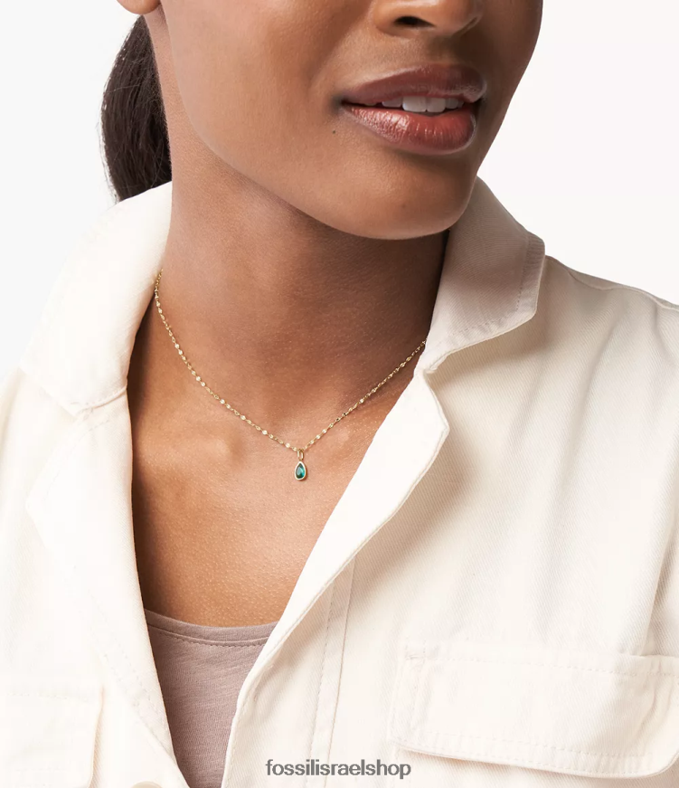 Fossil נשים קורה הו כל כך מקסים עשוי קסם אבן לידה L8J0B61179 תכשיט גוון ירוק