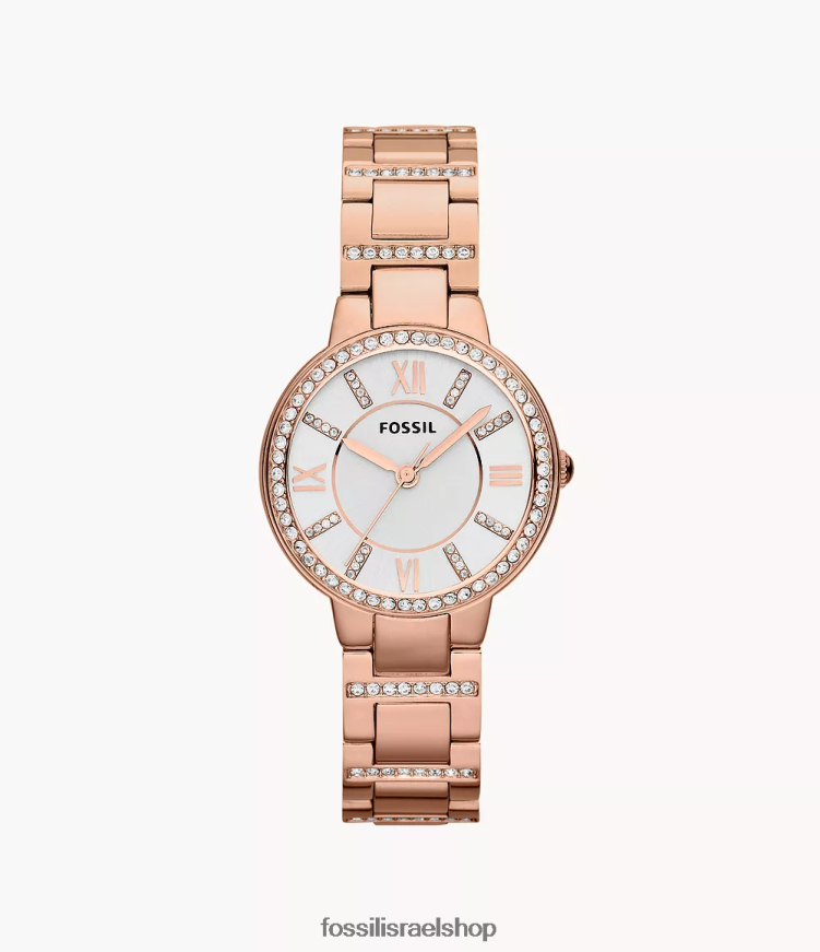 Fossil נשים שעון וירג'יניה מנירוסטה L8J0B6118 שעון בגוון ורדרד