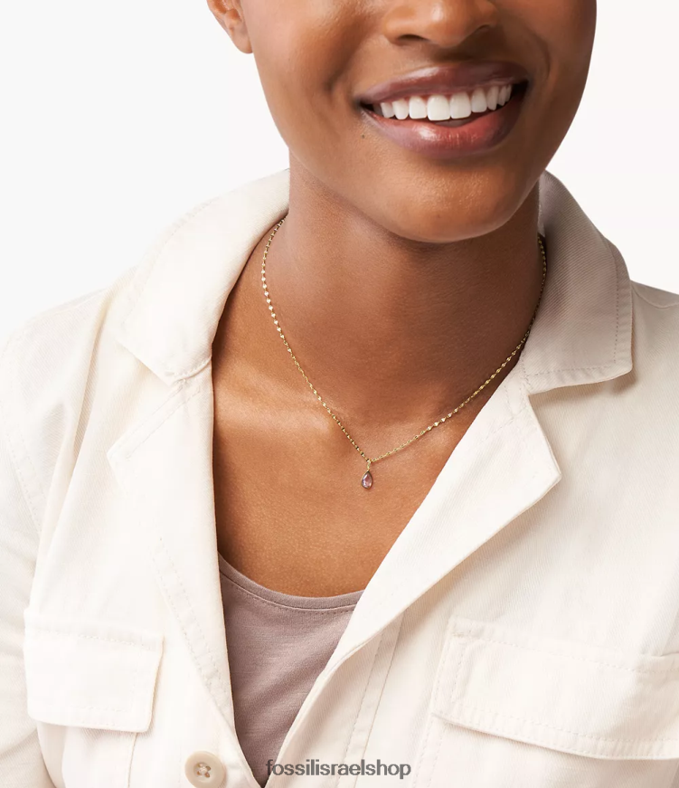 Fossil נשים קורה הו כל כך מקסים קסם אבן לידה של יוני L8J0B61185 תכשיט גוון סגול