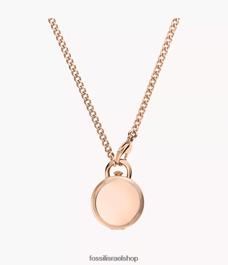 Fossil נשים תליון שעון נירוסטה תלת-יד של ג'קלין L8J0B6119 שעון בגוון זהב ורדרד