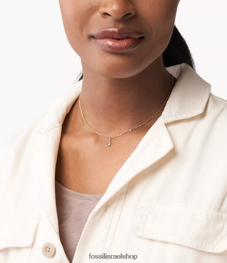 Fossil נשים קורה הו כל כך מקסים קסם אבן לידה של מארס L8J0B61210 תכשיט בגוון כחול