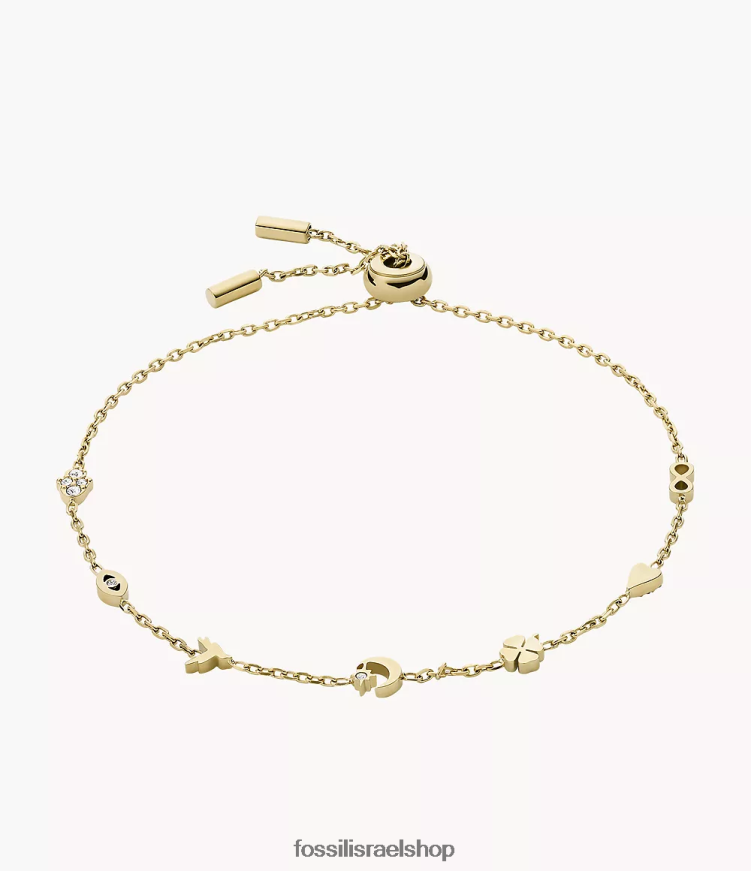 Fossil נשים סאטון אייקונים צמיד תחנת נירוסטה L8J0B61223 תכשיט זָהוּב