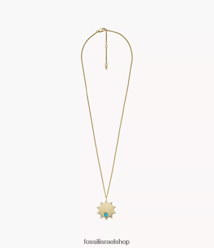 Fossil נשים שרשרת תליון שמש טקסס L8J0B61236 תכשיט טורקיז