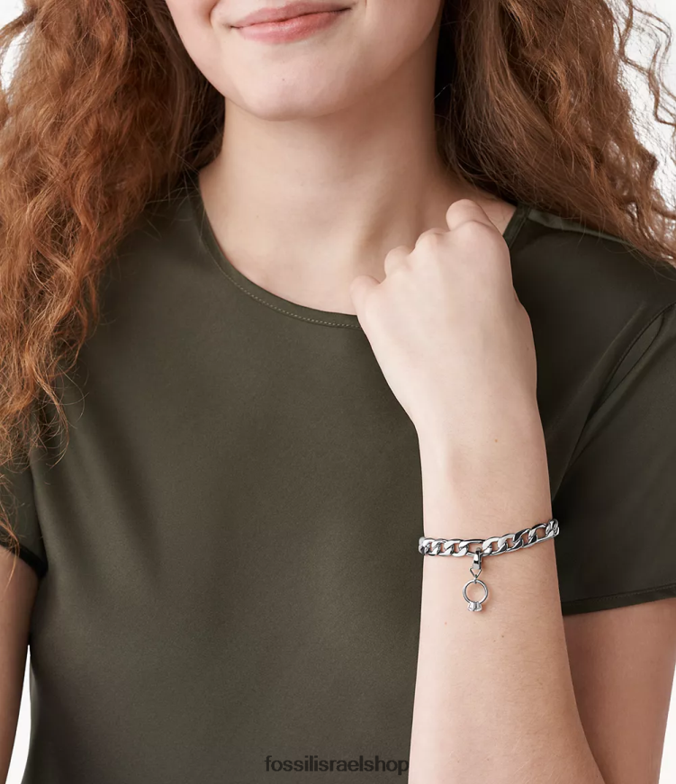 Fossil נשים רואן הו כל כך מקסים קסם נירוסטה L8J0B61237 תכשיט בגוון כסף