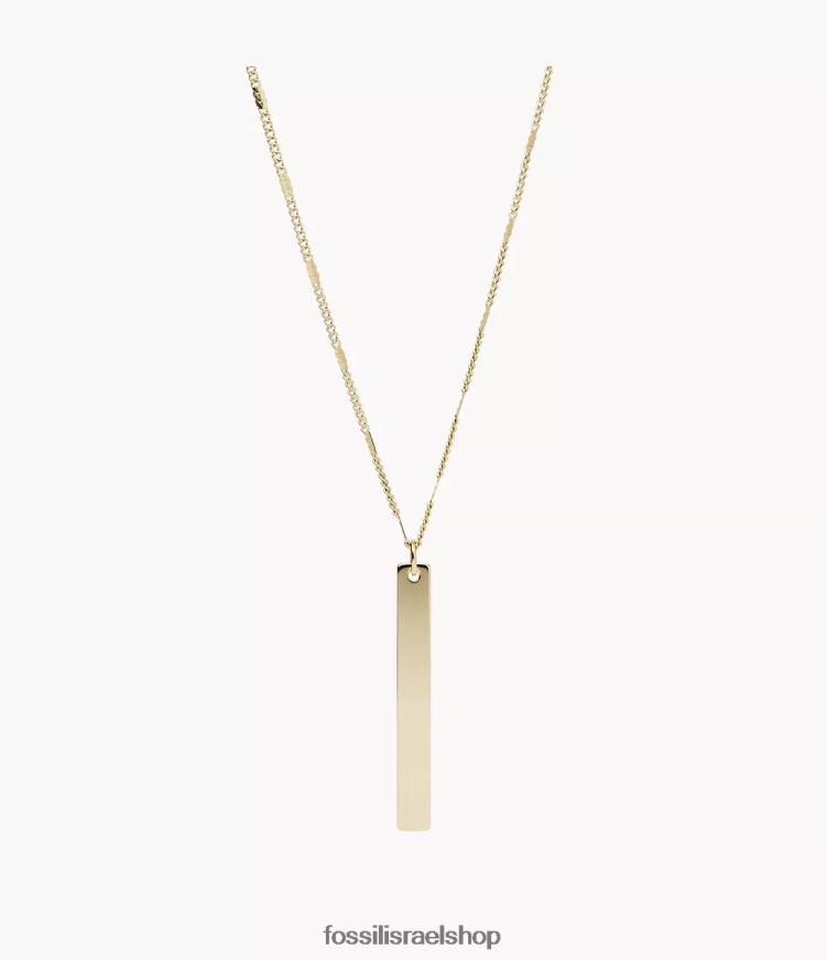 Fossil נשים שרשרת ליין בר נירוסטה L8J0B61309 תכשיט גוון זהב