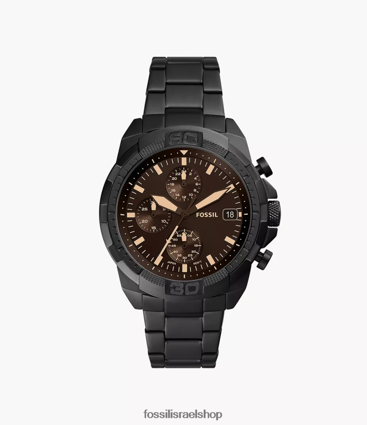 Fossil גברים שעון ברונסון כרונוגרף נירוסטה L8J0B61340 שעון שָׁחוֹר