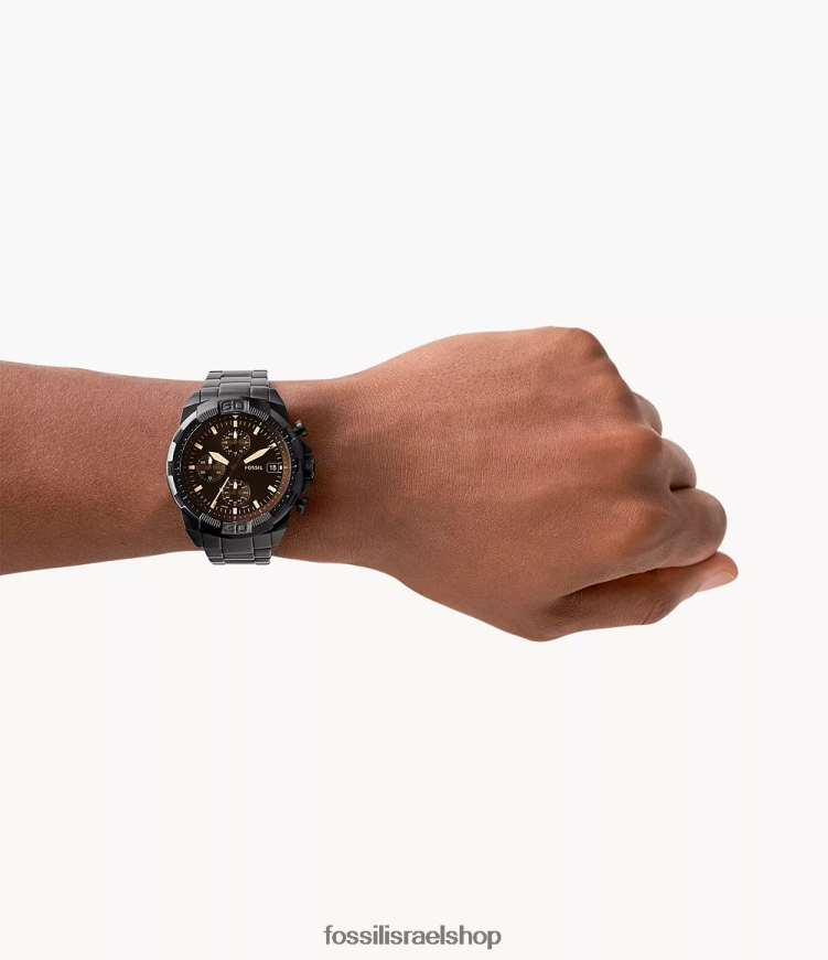 Fossil גברים שעון ברונסון כרונוגרף נירוסטה L8J0B61340 שעון שָׁחוֹר